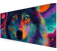 XXL Mouse Mat Desk Mats Non-Slip Base, Durable & Waterproof Desk Mat for Office, PC Gaming Accessories Laptop - Precision Tracking & Smooth Glide, Large Games, Offices (1600x800x3 mm Wolf animals) V48