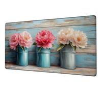 XXL Mouse Mat Flower Gaming Mouse Pad 35.4x15.8 inch Large Desk Mat Retro Desk Accessories Mousepad Computer Accessories Office Product Precision Speed Mousemat, for Home Office Work Gaming D-318