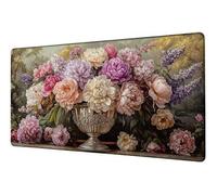 XXL Mouse Mat Flower Gaming Mouse Pad 35.4x15.8 inch Large Desk Mat Retro Desk Accessories Mousepad Computer Accessories Office Product Precision Speed Mousemat, for Home Office Work Gaming D-322
