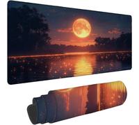 XXL Mouse Mat Gaming Mouse pad Mousepad 1200 x 600 x 3mm Ultra Thin Improves Speed and Accuracy, Non Slip Rubber Base, Soft Textured Surface, Wear Resistant for PC, Mac Moon Lake Pattern xn-698