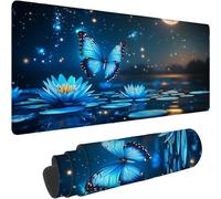XXL Mouse Mat Gaming Mouse pad Mousepad 600 x 300 x 3mm Ultra Thin Improves Speed and Accuracy, Non Slip Rubber Base, Soft Textured Surface for PC, Mac, Laptop Starry Sky Butterfly Pattern xn-695