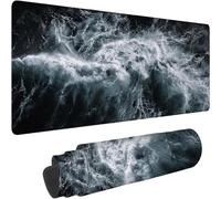 XXL Mouse Mat Gaming Mouse pad Mousepad 800 x 400 x 3mm Ultra Thin Improves Speed and Accuracy, Non Slip Rubber Base, Soft Textured Surface for PC, Mac, Laptop Black And White Landscape Pattern xn-196