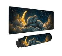 XXL Mouse Mat Grey - Gaming Mouse Pad Baby Elephant 900 x 400 x 3MM - Speed Gaming Mousepad with Non-Slip Rubber Base and Stitched Edge - Office Accessories Washable, Mousemat for Computers -2510C78