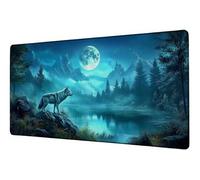 XXL Mouse Mat Moon Gaming Mouse Pad 27.6x11.8 inch Large Desk Mat Wolf Desk Accessories Mousepad Computer Accessories Office Product Improved Precision and Speed Mousemat, for Home Office Gaming D-628