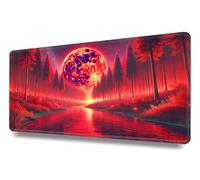 XXL Mouse Mat - Mouse Pad 900x400x3mm - Mice Mat Pad For Precision and Speed - For Mouse and Keyboard - Non-Slip Rubber Base - Desk Pad XXXL Extended - Crimson Forest Moon
