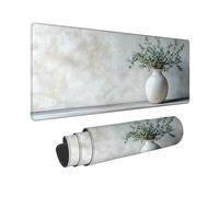 XXL Mouse Mat White - Gaming Mouse Pad Simple 900 x 300 x 3MM - Speed Gaming Mousepad with Non-Slip Rubber Base and Stitched Edge - Office Accessories Washable, Mousemat for Computers, Laptop -2510A54