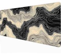 XXL Mouse Pad - Black 800x400mm Large Gaming Mouse Mat - With Anti-Slip Base, Extended Big Keyboard Mousepad - Waterproof Durable for PC, Laptop, Desk Mat, Gaming Gifts Gamer, Topographic Map -87744