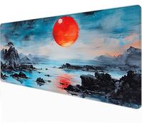 XXL Mouse Pad - Blue 1000 x 500 x 3mm Large Gaming Mouse Mat - With Anti-Slip Base, Extended Big Keyboard Mousepad - Waterproof Durable for PC, Laptop, Desk Mat, Gaming Gifts Gamer, Landscape -92016