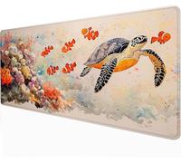 XXL Mouse Pad - Fish 1000 x 500 x 3mm Large Gaming Mouse Mat - With Anti-Slip Base, Extended Big Keyboard Mousepad - Waterproof Durable for PC, Laptop, Desk Mat, Gaming Gifts Gamer, Sea Turtle -88226