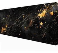 XXL Mouse Pad - Marble 800 x 400 x 3mm Large Gaming Mouse Mat - With Anti-Slip Base, Extended Big Keyboard Mousepad - Waterproof Durable for PC, Laptop, Desk Mat, Gaming Gifts Gamer, Black -90024