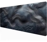XXL Mouse Pad - Topographic Map 800 x 300mm Large Gaming Mouse Mat - With Anti-Slip Base, Extended Big Keyboard Mousepad - Waterproof Durable for PC, Laptop, Desk Mat, Gaming Gifts Gamer, Black -88563