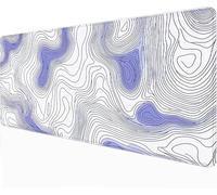 XXL Mouse Pad - Topographic Map 800x400mm Large Gaming Mouse Mat - With Anti-Slip Base, Extended Big Keyboard Mousepad - Waterproof Durable for PC, Laptop, Desk Mat, Gaming Gifts Gamer, White -88694