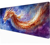 XXL Mouse Pad - Yellow 900 x400 x 3mm Large Gaming Mouse Mat - With Anti-Slip Base, Extended Big Keyboard Mousepad - Waterproof Durable for PC, Laptop, Desk Mat, Gaming Gifts Gamer, Dragon -91915