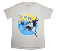 (XXL, Natural) Batman Bat Leap Logo T Shirt