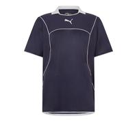 (XXL, Navy Blue) Puma Mens Plain Contrast Piping Athletic Rugby Shirt