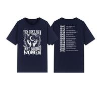 (XXL, navy blue) They Didn't Burn Witches They Burned Women T-Shirt Feminist Witch T Shirt Short Sleeve Graphic Tees Women's Rights Tshirt Tops