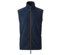 (XXL, Navy/Brown) Premier Mens Artisan Fleece Gilet
