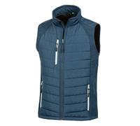 (XXL, Navy/Grey) Result Mens Black Compass Padded Soft Shell Gilet
