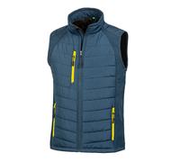 (XXL, Navy/Yellow) Result Mens Black Compass Padded Soft Shell Gilet