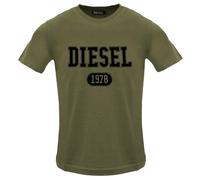 (XXL, Olive Green) Diesel Mens Deep Depths Varsity Logo T-Shirt