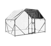 XXL Open Enclosure for Pets 2x3x2m Aviary or Chicken Coop with Water-Repellent Sun Shade and Door