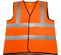 Xxl Orange And Yellow High Visibility Waistcoat For Road Builders And Contractors