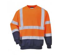 (XXL, Orange/Navy) Portwest Mens Hi-Vis Two Tone Sweatshirt