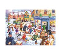 The House of Puzzles - Out In The Snow Jigsaw - Big 250 Piece Jigsaws For Adults & Kids, Extra Large Pieces, Artist Illustrated, Scenic Landscape, Deluxe Puzzle Gifts