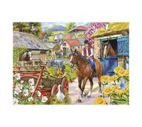 The House of Puzzles Stepping Out Jigsaw - Big 500 Piece Jigsaws For Adults, Extra Large Pieces, Artist Illustrated, Scenic Landscape, Deluxe Puzzle Gifts