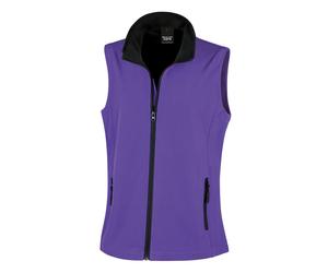 (XXL, Purple/Black) Result Womens/Ladies Softshell Body Warmer