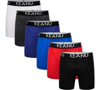 (XXL, Red/Blue/Black/Royal Blue/Dark Grey/White) Keanu Mens Cotton Blend Boxer Shorts (Pack of 6)