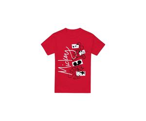 (XXL, Red) Disney Mens Mickey Mouse Geometric Shapes T-Shirt