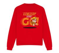 (XXL, Red) Paw Patrol Unisex Adult Ready Set Go! Rubble Sweatshirt