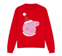 (XXL, Red) Peppa Pig Unisex Adult Mummy Pig Santa Hat Sweatshirt