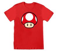 (XXL, Red) Super Mario Unisex Adult Power Up Mushroom T-Shirt
