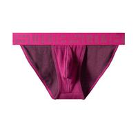 (XXL, rose red) Men's Sports Fitness High-Fork Breathable Briefs for Live Broadcasts