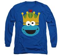 (XXL, Royal Blue) Sesame Street Unisex Adult Cookie Monster Nutcracker Long-Sleeved Christmas T-Shirt