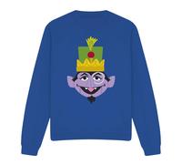 (XXL, Royal Blue) Sesame Street Unisex Adult Count von Count Nutcracker Christmas Sweatshirt