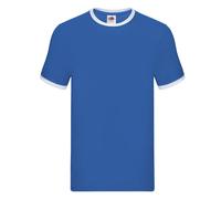 (XXL, Royal Blue/White) Fruit of the Loom Mens Ringer Contrast T-Shirt
