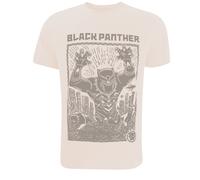 (XXL, Sand) Black Panther Mens Linocut T-Shirt