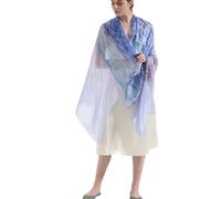 XXL silk stole summer scarf silk scarf pareo sarong silk shoulder scarf shawl blue painting print Claude Monet on the sea P037