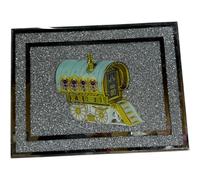XXL Silver Crystal Glass Crushed Diamond Gypsy Caravan Mirror Chopping
