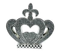 XXL Silver Sparkle Ornament Bling Crushed Diamond Gift | CRYSTALLIZED Crown Regal Décor Fit For Kings And Queens