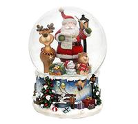 Dekohelden24 XXL Rudolph The Red-Nosed Reindeer Snow Globe Dimensions L/W/H: 15 x 15 x 20 cm Ball Diameter 15 cm Santa with Elk