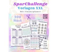 XXL spar challenge vorlagen mit finanzplaner: 300 Stück Passend für Zipper Umschläge A6 zum Ausschneiden I Cash Stuffing Zubehör für deine Geldspar Challenge deutsch