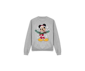 (XXL, Sport Heather) Disney Unisex Adult Merry Christmas Mickey Mouse Sweatshirt