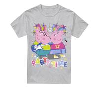 (XXL, Sport Heather) Peppa Pig Mens Party Time Mummy Pig Daddy pig T-Shirt
