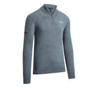 (XXL, Steel) Callaway Mens Fine Knit Quarter Zip Jumper