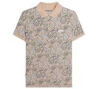 (XXL, Stone) Lambretta Mens Paisley Polo Shirt