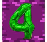 XXL Turtle Number 4 Balloon Turtles Large Number 4 Foil Balloons Green Numbers Turtle Party Birthday Decoration 100 cm